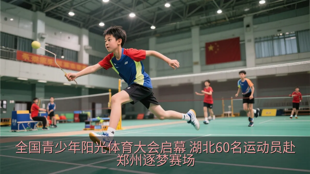 青少年运动员在体育赛场上积极备赛、奋勇拼搏